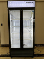 Commercial Beverage Refrigerator Display Fridge, Two Glass Door Upright Drink Cooler with LED Light Adjustable Shelves,ETL Sanitation,18.5 Cu Ft,35.6" Wide(Hinge Door