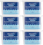 Moisture Absorber Tub Fragrance Free - 6-Pack - 10.5 oz Unscented Disposable Odor Eliminator Box & Dehumidifier for Garage, Home, Kitchen, Bedroom, Bathroom, Closet, Cars, and Boats