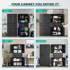 SISESOL Metal Storage Cabinet with Drawer and Locks,Black Garage Storage Cabinet with Locking Doors and Adjustable Shelves,71" Tall Large Metal Cabinets with Magnetic Door for Home,Office,Garage
