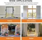 TECSPACE Industrial Expandable Metal Barricade, Expansion Size 8.2 FT, Yellow and Black, Durable Steel Safety Barricade with casters, Flexible Mobile Barrier Gate, Adjustable Traffic Fence