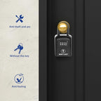 Iron Lock® Key Lock Box Portable with U-Shackle – Small Waterproof Heavy-Duty Metal Safe with 4-Digit Combination for Spare Keys Outside on Door Knob, Fence, or Gate (Black, Small)
