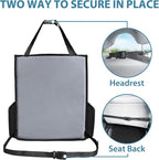 Elantrip Car Front Seat Organizer, Back Seat Storage with Adjustable Straps Truck Seat Organizers for Delivery Drive, Office File, Passenger Seat Gray