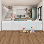 140'' Retractable Baby Gates Extra Wide,34" Tall Retractable Dog Gate for Doorways, Security Upgrade Reinforcement Rods 11 Foot Retractable Baby Gate for Stairs, Indoor/Outdoor Retractable Gate