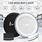 6 Pack 300W UFO Led High Bay Light,120VAC,5000K Daylight Commercial Bay Lighting,IP66 Waterproof,45050LM,1300W MH/HPS with Plug Area Lighting for Warehouse/Shop/Workshop/Barn/Gym/Factory