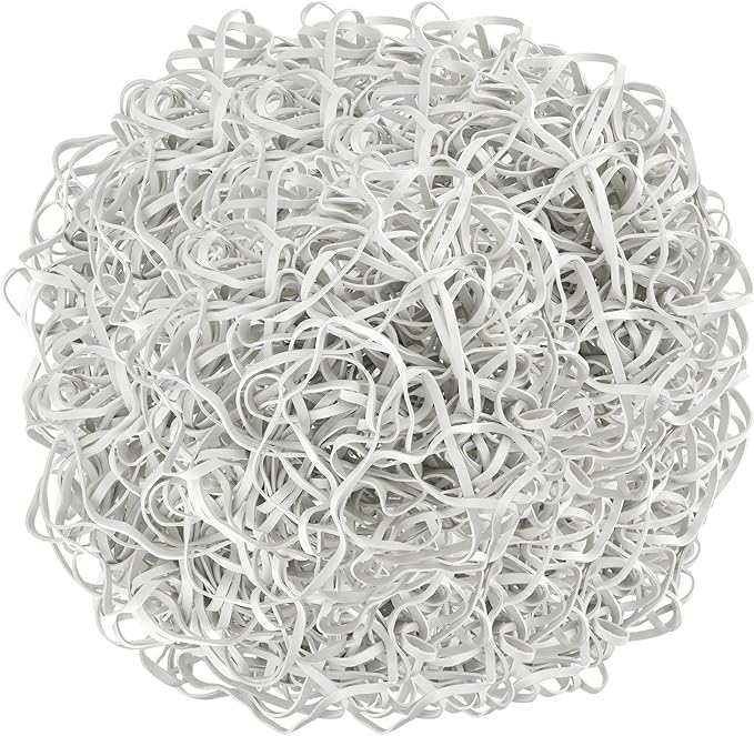Large Heavy Duty Latex Rubber Bands 12 Inches Trash Can Bands Strong Elastic Bands for Office Supply, File Folders, Cat Litter Box, 60 Pack (White)