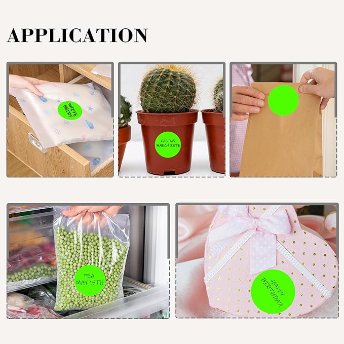 2 Inch Fluorescent Green Circle Stickers 500 Pcs,Permanent Color Coding Dots for Office,Home Organization, File Classification,Multipurpose Labels