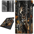 Car Registration and Insurance Holder,Leather Vehicle Glove Box Organizer Wallet for Document, for any Car,Truck,Motorcycle,Driver License,Trailer or Boat,Men & Women,Leaf Hunting Camo Forest Deer
