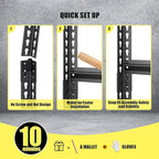 48" W Garage Storage Shelves Heavy Duty, 3000LBS Loads Adjustable Garage Shelving, 5-Tier Metal Shelving Units and Storage Racks, Industrial Utility Shelf,48" Wx24 Dx78 H, Black
