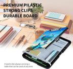 Clipboard with Storage High Capacity Plastic Nursing Clipboards with Pen Holder File Folder Storage Box Clipboard with Heavy Duty Clips for Teacher,Doctor,Offices-Blue Turtle