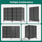 Modern Shade Metal Privacy Screen 72" H x 48" W, Freestanding Decorative Outdoor Privacy Fence Panels for Instant Privacy & Space Division, Patio Screens for Patios Outside Outdoor, Black, 2 Panel