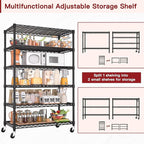 PrimeZone 6 Tier Wire Shelving with Wheels 79''H 1500lbs Storage Shelves NSF Certified Heavy Duty Steel Metal Shelf Adjustable Rolling Rack Kitchen Garage Closet Pantry Laundry 79''HX36''WX16''D 4Pcs