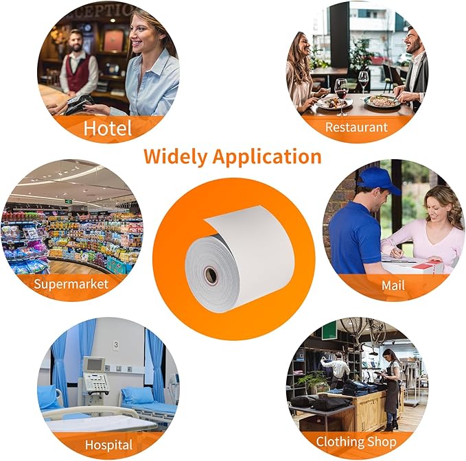 CLASSY Thermal Paper 3 1/8 x 230ft, 10 Rolls Receipt Paper for Cash Registers Printer, ATM Machine,Compatible with Wide Range of POS Systems for Small Business