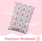 6x9 Designer Poly Mailer 100 Pack Heavy Duty Waterproof Self Seal Shipping Bags for Small Business Large Mailing Envelopes Bulk Tear Resistant Packaging Coquette Christmas Holiday Bows