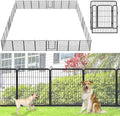 Decorative Metal Garden Fence with Gate Dog Fence Outdoor for Yard, 32in(H) x 107Ft(L) No Dig Fence 40 Panels Fencing for Dogs Animal Barrier Fence Garden Fencing for Yard, Patio, Flower Bed