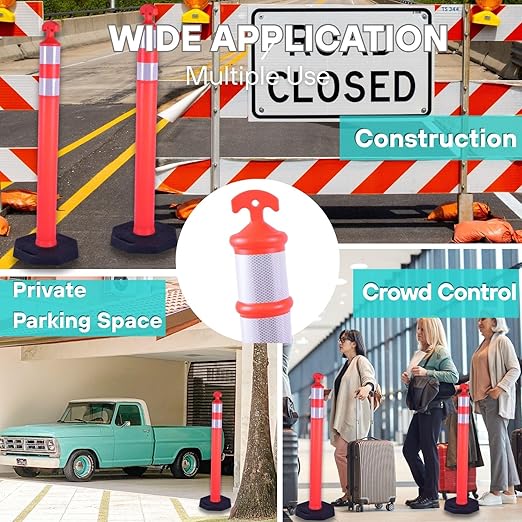 3PACK BESEA Traffic Delineator Cone 42”High Orange Traffic Safety Delineator Cones with Heavy Duty Rubber Base for Construction Site, Road Parking, People Control in Public(3PACK)