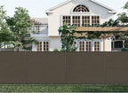 Patio 5' x 96' Outdoor Privacy Screen Freestanding Temporary Fence Panels Net Cover with Metal Poles for Outside Backyard Pool Garden Air Conditioner Fencing, Brown