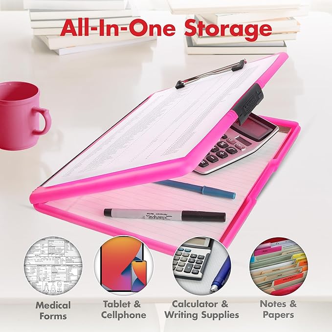 Dexas Slimcase 2 Plastic Clipboard with Storage and Side Opening