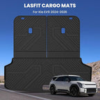 LASFIT Cargo Mats & Backrest for Kia EV9 2024 2025 2026, All Weather TPE Car Trunk Mats Custom Fit for Kia EV9 2026 2025 2024 Cargo Liners & Seatback, Black