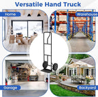 Goplus Hand Truck, P-Handle Hand Truck Dolly w/770LBS Capacity, Vertical Loop Handle, 10” Rubber Wheels, 14.5”x 8.5” Foldable Nose Plate, Heavy Duty Metal Dolly Cart for Lifting, Stairs