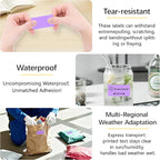 1X2 inch Label Stickers Roll for Thermal Printer 500PCS Colored Removable Freezer Labels Waterproof Blank Sticker Labels to Write on for Food Containers and Jars, Light Purple
