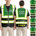 BeautyWill Custom Logo Safety Vest Class 2 High Visibility Reflective Vest for Men - Personalized Logo Team Vest