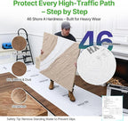 39" x50' Heavy-Duty Floor Protection | Construction Grade Carpet Protector | Drop Cloth Plastic Film for Hardwood Floors | Waterproof Painters Covering with No Residue(Summit White)
