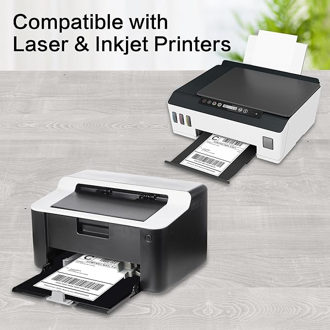 L LIKED 100 Pre-Cut 4x6 Sheet Shipping Labels for Laser & Inkjet Printers, Single Sheet, Self Adhesive Address Mailing Postage Stickers (100 Sheets)