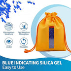 2X 500g Rechargeable Silica Gel Beads with 1 Cloth Bag, Indicating Blue Desiccants Beads [3-5mm] Moisture Absorber Desiccant Packs for Storage