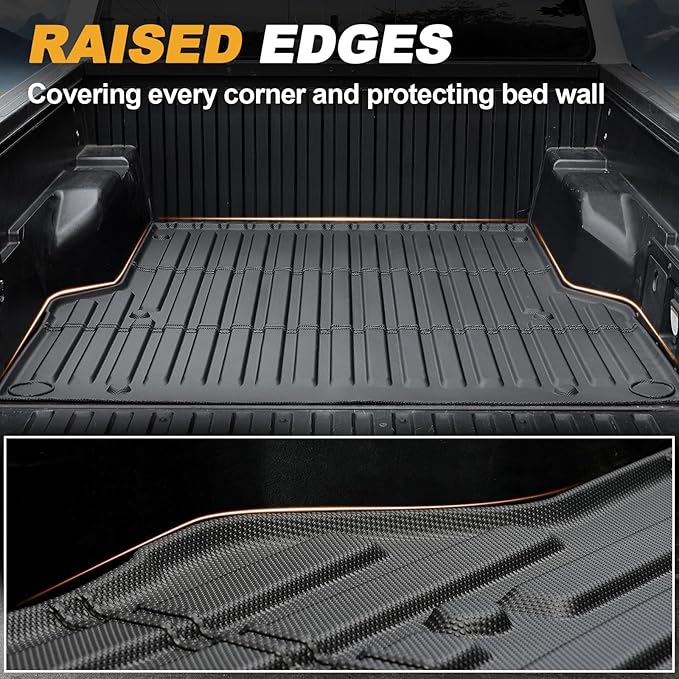 Truck Bed Mat for Toyota Tacoma 2005-2023, All Weather Truck Bed Liner for Toyota Tacoma Accessories, 5FT TPE Cargo Liner Truck Mat