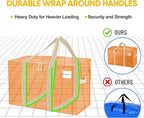 VENO 6 Pack Moving Bags, Heavy Duty, Moving Boxes Alternative, Packing Storage Supplies, Dorm Room Essentials with Zipper for Clothes, Extra Large Packaging Totes (Seasonal Autumn Orange, 6 Pack)