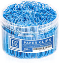 450 Blue Color Paper Clips Assorted Sizes Small, Medium and Large Paper Clips for Paperwork Ideal for Home, School and Office Use (Assorted, Blue)