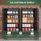 Greenvelly Metal Storage Cabinet, 72" Black Metal Locking Storage Cabinet with Doors and 4 Adjustable Shelves, Large Steel Cabinet for Home Office, Garage, Shop, School (32" W x 16" D)
