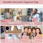 Pink Expandable File Folders with One Notebook, Expanding Receipt Organizer, Accordion Folder File Folders, Important Document Organizer, Accordion Folder for Office/School