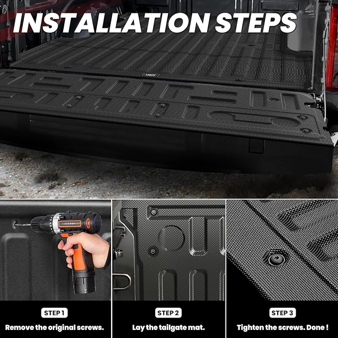 LASFIT Tailgate Mat for Ford F-150 2021-2026(Nof for Work Surface or Pro Access Tailgate) Truck Tailgate Liner All Weather Protector TPE Durable Tailgate Cover