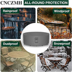 Heavy Duty Patio Furniture Covers Waterproof, 600D Round Outdoor Furniture Cover Waterproof for Sectional Sofa Couch, Outdoor Dining Table and Chair Set Covers 110"DIA x 28"H, Grey