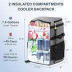 SPARTER Backpack Cooler Insulated Leak Proof 33/49 Cans, 2 Insulated Compartments Thermal Bag, Portable Lightweight Beach Travel Camping Lunch Backpack for Men and Women
