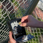 Iron Lock® Key Lock Box Portable with Cable Shackle & Wall Mount – Waterproof Heavy Duty Metal Lock Box for Keys with 4-Digit Combination Code on Door Knob, Fence, Pipe or Gate (Grey, XXL)