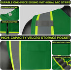 Safety Vest Customize Logo with 5 Pockets & Zipper Reflective High Visibility Vest Class 2 Outdoor Workwear