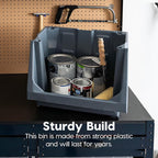 IRIS USA Open Front Storage Bins, Large - 3 Pack, Heavy Duty Garage Storage, Stackable Storage Bins, Tools Hose Household Product Sporting Goods, Wide Open Front, Interlocked Secure Stacking, Gray