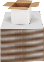 Shipping Boxes 5X5X5 Set of 40, White Corrugated Cardboard Box for Mailing Business Packaging