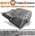 TripleAliners Floor Mats Compatible with Ford 2017-2025 2026 F250/F350/F450 Floor Mats Super Duty Accessories Crew Cab 1st & 2nd Row Floor Liners TPE All Weather Protection Heavy Duty Custom Fit