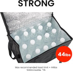 NZ home Insulated Cooler Bag and Food Warmer (Large, 2 pack) for Food Delivery & Grocery Shopping with Zippered Top, Black