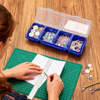 6 Pack Screw Organizer Box with Lid, 4 Compartments Small Parts Bins, Plastic Hardware Storage Containers, Nails Sorting Divider Toolbox Case for Garage Nuts Bolts Craft Organizing