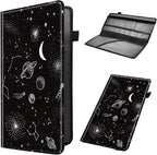 Car Registration and Insurance Holder, Leather Car Glove Box Organizer, Cool Car Accessories for ID, Driver's License Cards & Essential Document, business cards, Men&Women,Moon Spaceship