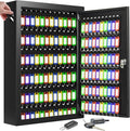 150 Keys Cabinet Organizer Wall Mount, Heavy Duty Key Lock Box with Key Hooks & 150 Tags Key Labels, Security Lockbox for Valets, Hotels, Car, Office Key Management & Storage