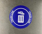 "Trash Can" Durable Laminated Vinyl Floor Sign- Sign by Graphical Warehouse- 5S Safety and Security Signage, Visual Communication Tool (34", Blue/White)