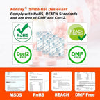 2g x 500 Packs Fonday Food Grade Silica Gel Desiccants Packs Moisture Absorbers Dehumidifier for Food Storage, Electronics, 3D Filament & Safes
