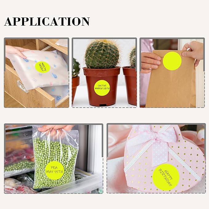 500 Pcs 2 Inch Color Code Labels, Fluorescent Yellow Permanent Circle Stickers, Durable, High Visibility for Office, Industrial, and Home Organization