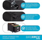 BIRDROCK HOME Rolling File Cabinet – Decorative Storage Shelf w/Removable Bins, Handles, and Wheels – Organize Files, Books, Toys, Under Desk Office Solution, Modern Design - 2 Lateral Drawers, Gray