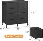 4 Drawer Lateral File Cabinet, Mobile Filing Cabinet for Large Printer, Home Office Functional Small Office Storage Cabinet & Printer Stand, Fits Letter/A4, Black